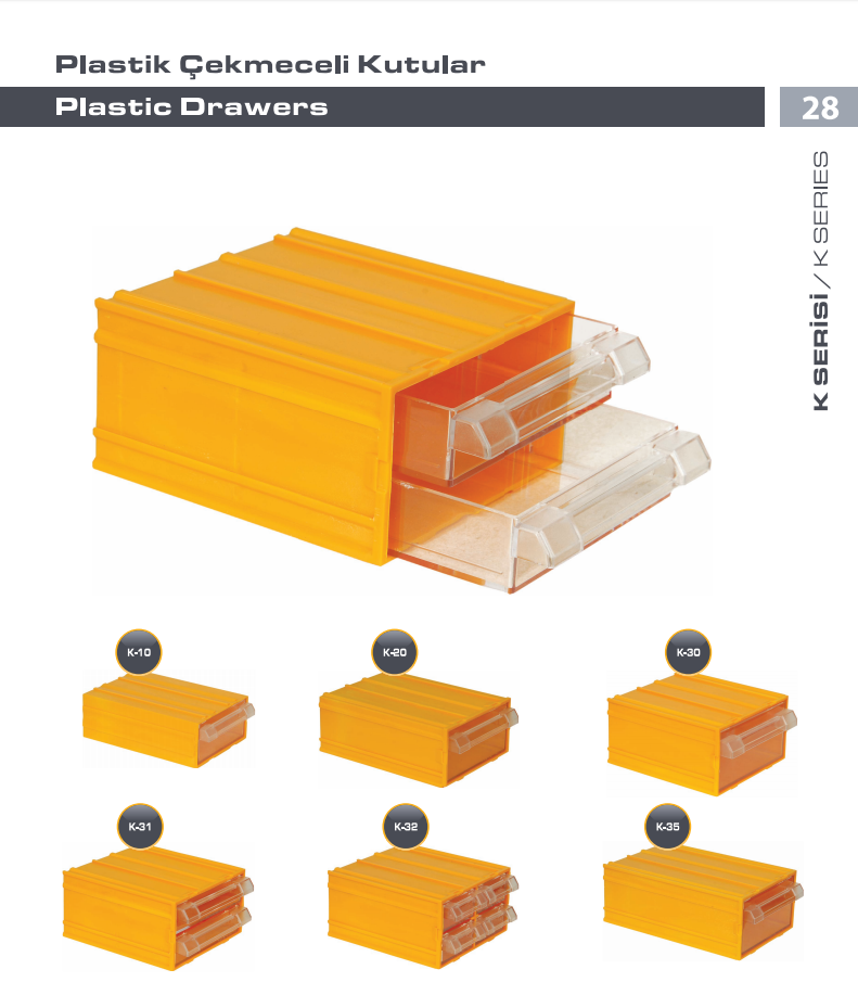 Mano Plastik Çekmeceli Sarı Organizer Kutu